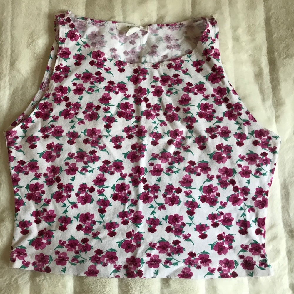 floral crop top size large